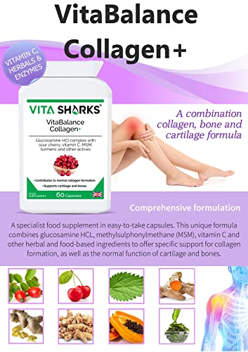 VitaBalance Collagen+ 60 Capsules for Skin, Hair, Nails, Joints & Connective Tissue Vita SharksBuy Supplements Australia