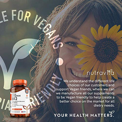 Vitamin B12 1000mcg - 365 High Strength Vegan Tablets (1 Year Supply) - Max Strength NutravitaBuy Supplements Australia