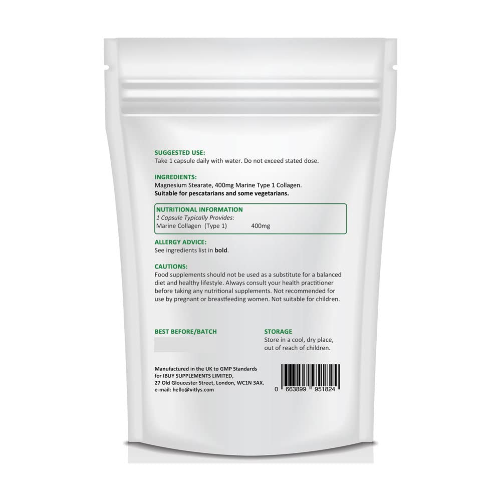 Optimum Marine Collagen 30 Capsules - 1 Month Supply - One Per Day Hydrolysed Collagen VitlysBuy Supplements Australia