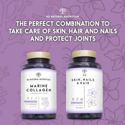 Marine Collagen with Hyaluronic Acid for Skin Care, Hair Care, Joints. Magnesium, Vitamin C. Hydrolysed Collagen Supplements N2 Natural NutritionBuy Supplements Australia