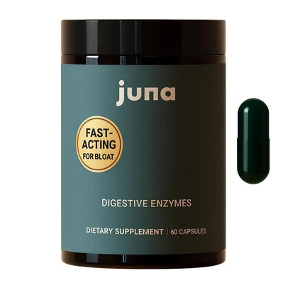 Juna Digestive Enzymes + Probiotic — 3-in-1 Daily Gut Support for Bloat Relief, Smooth Digestion & Microbiome Balance | 15 Enzymes, 5 Probiotics, 8 Botanicals | Vegan, 3rd-Party Tested | 60 Capsules Juna buy supplements Au