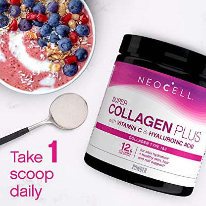 NeoCell Super Collagen Powder, Collagen Plus includes Vitamin C & Hyaluronic Acid NeoCellBuy Supplements Australia