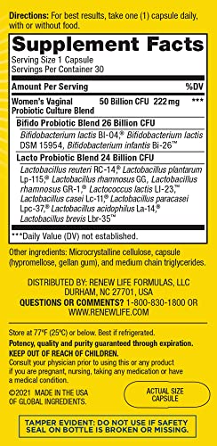 Renew Life Women's Probiotic Capsules, 50 Billion CFU Guaranteed, Supports pH Balance Renew LifeBuy Supplements Australia