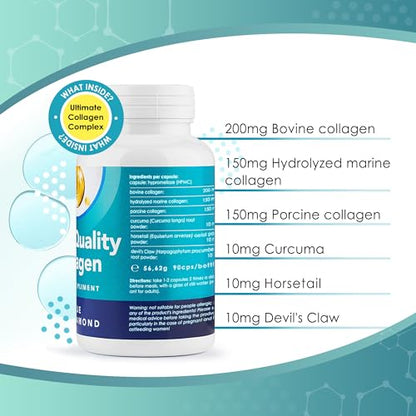 Premium 90 Marine Capsules - 530mg Natural Marine Collagen with Porcine & Bovine Collagen BLUE DIAMONDBuy Supplements Australia