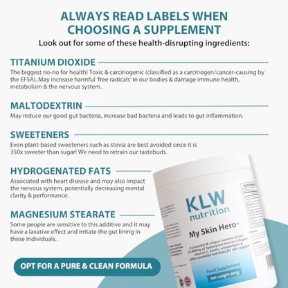 Marine Collagen Powder 10,000mg - with Vitamin C, Zinc, Biotin, Hyaluronic Acid - No fillers, sweeteners or additives KLW NutritionBuy Supplements Australia