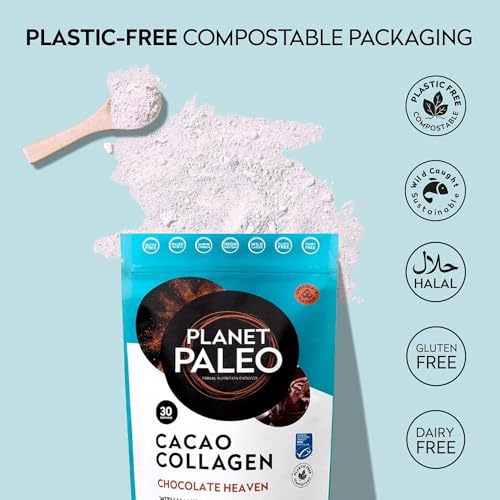 Planet PaleoCacao Collagen Powder (285g, 30 Servings) - MSC Certified, Wild Caught Marine Collagen Planet PaleoBuy Supplements Australia