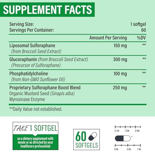 Osasuna Liposomal Sulforaphane 450MG, Maximum Absorption, 240 Softge