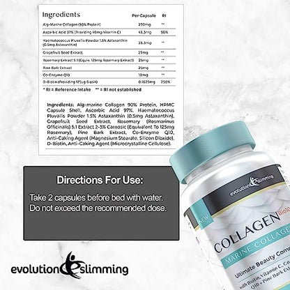 Collagen Bio-10 with Marine Collagen, Biotin & Co-Enzyme Q10 (60 Capsules) Evolution SlimmingBuy Supplements Australia