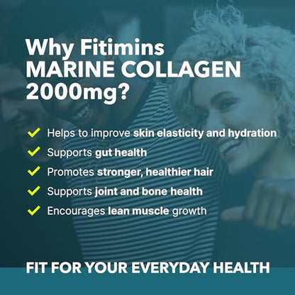 Fitimins Marine Collagen Capsules, 2000mg with Hyaluronic Acid & Vitamin C FitiminsBuy Supplements Australia