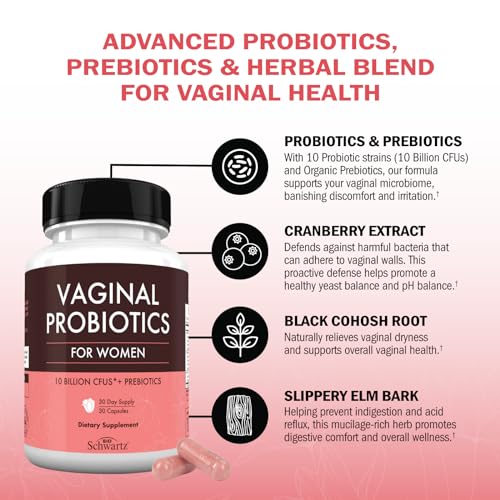 16in1 Vaginal Probiotics for Women (10 Powerful Strains + Organic Prebiotics) BioSchwartzBuy Supplements Australia