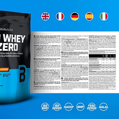 BioTechUSA Iso Whey Zero, Lactose, Gluten, Sugar Free, Premium Whey Protein Isolate, 500 g, Salted Caramel BioTechUSABuy Supplements Australia