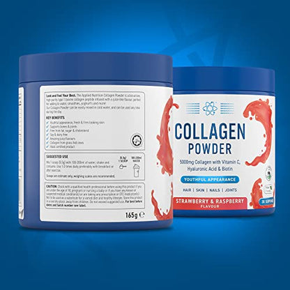 Applied Nutrition Collagen Powder - Strawberry & Raspberry Flavour - 5000mg Hydrolysed Bovine Flavoured Collagen Applied NutritionBuy Supplements Australia