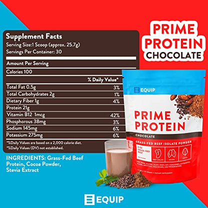 Equip Foods Prime Protein - Grass Fed Beef Protein Powder Isolate - Paleo and Keto EquipBuy Supplements Australia