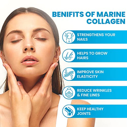 VitaZam Marine Collagen Liquid 10000mg with Hyaluronic Acid, Hydrolysed Peptide, Biotin for Hair, Skin, Nails, Joint, and Muscles, 500 ml VitaZamBuy Supplements Australia