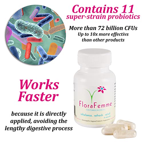 FLORAFEMME - pH Vaginal Probiotics Suppository - Supports pH Balance of Yeast & Bacteria FLORAFEMMEBuy Supplements Australia