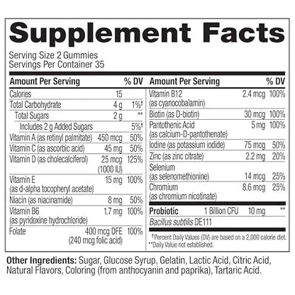 OLLY Multi + Probiotic Adult Multivitamin Gummy, 1 Billion CFUs, Digestive and Immune Support Chewable Supplement, Tropical Twist, 35 Day Supply - 70 Count OLLY buy supplements Au