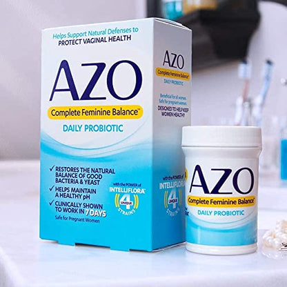AZO Complete Feminine Balance Daily Probiotics for Women, Clinically Proven to Help Protect Vaginal Health AZOBuy Supplements Australia