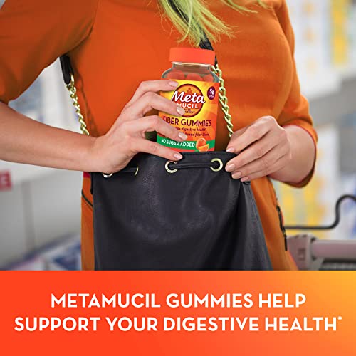 Metamucil Daily Fiber Gummies, Orange Flavored, No Sugar Added, 5g Prebiotic Plant MetamucilBuy Supplements Australia