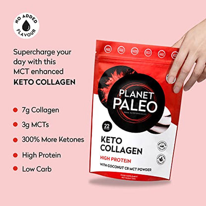 Planet Paleo Keto Collagen Powder (220g, 22 Servings) - Grass-Fed, High Protein Planet PaleoBuy Supplements Australia