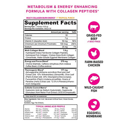 Multi Collagen Burn: Multi-Type Hydrolyzed Protein Peptides with Hyaluronic Acid, Vitamin VitauthorityBuy Supplements Australia