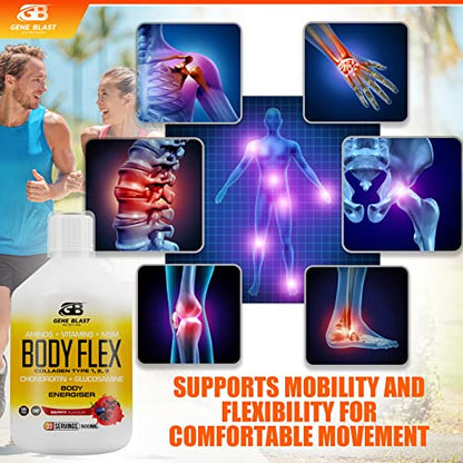 Gene Blast Body Flex, Liquid Joint Supplement w/Hydrolysed Collagen Type1 2 3 Plus Glucosamine GENE BLASTBuy Supplements Australia