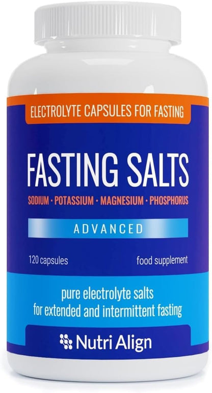 Nutri-Align Fasting Salts Electrolytes Advanced, 120 Capsules | Sodium Potassium Magnesium Phosphorus | Pure Fasting Electrolytes | Sugar Free & Filler Free Nutri-AlignBuy Supplements Australia