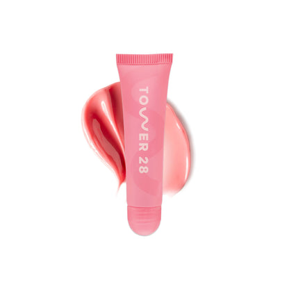 Tower 28 LipSoftie Tinted Lip Balm Treatment - Hydrating Glossy Balm + Overnight Lip Mask with Jojoba Oil + Shea Butter - Sweet