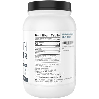 Bone Broth Protein Powder – Pure Grass-Fed Beef Bone Broth, Unflavored with Natural Collagen, Glucosamine & Gelatin – Paleo & Keto-Friendly, Non-GMO, Dairy-Free for Gut Health & Joint Support 32oz