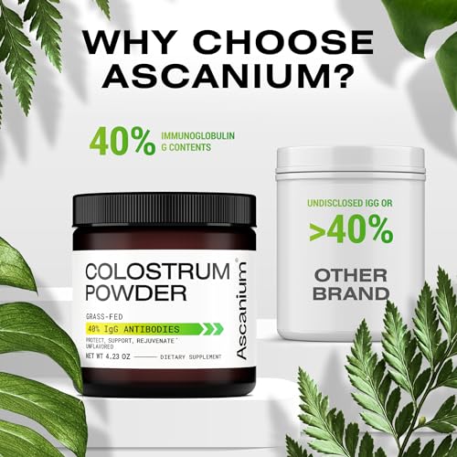 Colostrum Powder - Grass-Fed 40% IgG Colostrum Supplement Powder - Bovine AscaniumBuy Supplements Australia