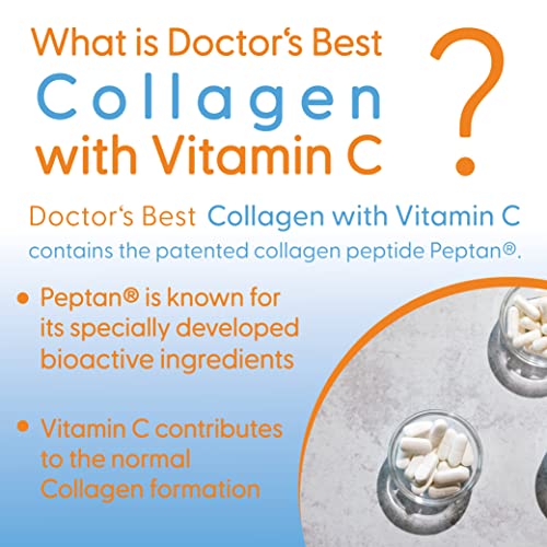 Doctor's Best, Collagen Types 1 and 3, Peptane & Vitamin C, 1,000mg, 180 Tablets Doctor's BESTBuy Supplements Australia