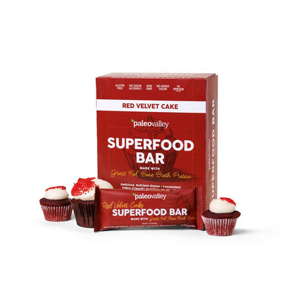 Paleovalley Superfood Bars – Red Velvet– 10 Pack – 9g Protein per Bar – Gluten-Free, Grain-Free, Paleo, Non-GMO – On-the-Go Snack PaleovalleyBuy Supplements Australia