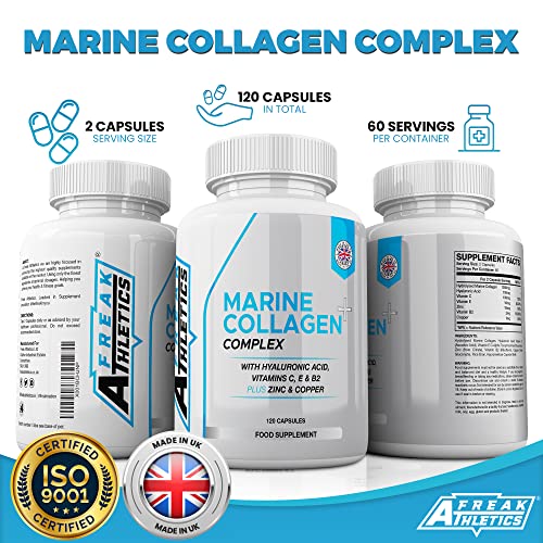 Marine Collagen 1000mg - Type 1 Hydrolysed Collagen - Enhanced with Hyaluronic Acid, Vitamin C Freak AthleticsBuy Supplements Australia