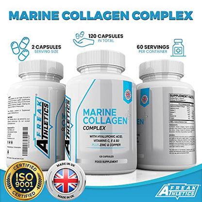 Marine Collagen 1000mg - Type 1 Hydrolysed Collagen - Enhanced with Hyaluronic Acid, Vitamin C Freak AthleticsBuy Supplements Australia