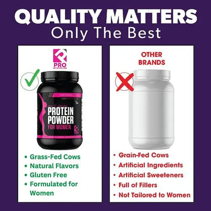 Whey Protein Powder for Women - Supports Lean Muscle - Low Carb - Gluten Free - Grass Fed & rBGH Hormone Free (Creamy Vanilla, 2 lb) PRO NUTRITION LABS
