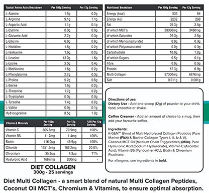 K-GEN Multi Collagen Peptides Powder Hydrolyzed Grass Fed Bovine, Wild Caught Marine | Advanced Diet Collagen Types I, III, IV & V Hyaluronic K GEN ketogenic enhancementBuy Supplements Australia