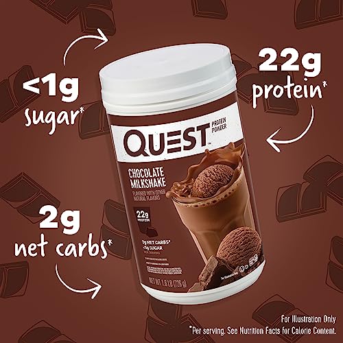 Quest Nutrition Chocolate Milkshake Protein Powder, 22g Protein, 2g Net Carbs, 1g Sugar Quest NutritionBuy Supplements Australia