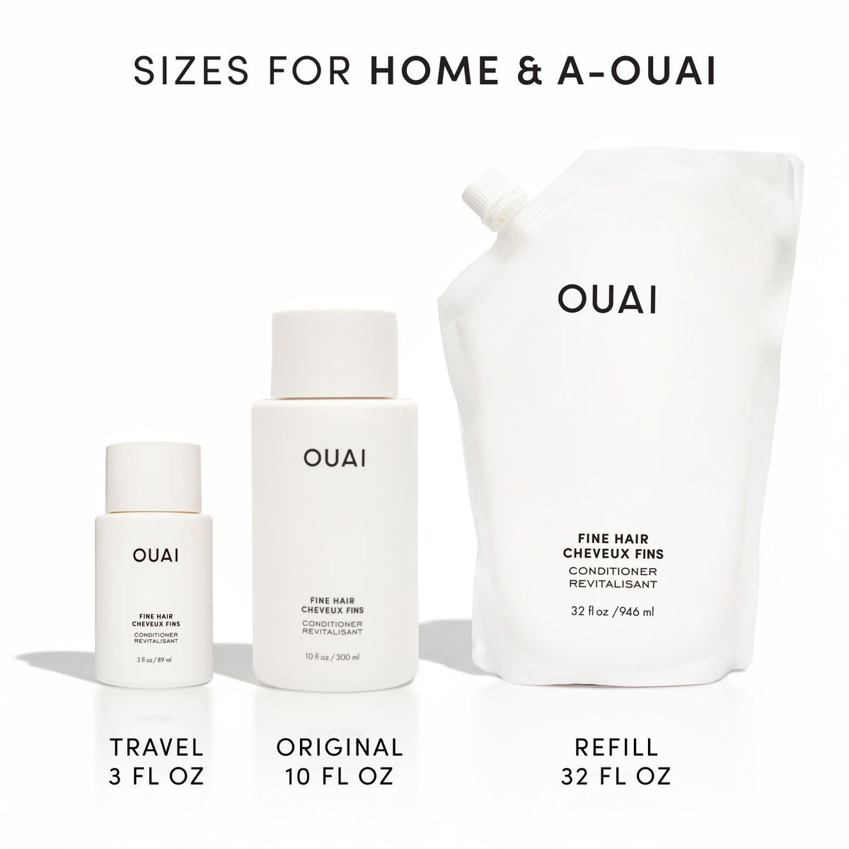 OUAI Fine Hair Conditioner Travel Size - Volumizing Conditioner for Fine Hair with Keratin, Biotin & Chia Seed Oil - Adds Softness, Bounce & Volume - Free from Parabens, Sulfates & Phthalates (3 Oz) OUAIBuy Supplements Australia