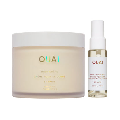 OUAI St. Barts Hair & Body Gift Set - Tropical-Scented Body Care for Women & Men - Includes Full Size Hydrating Body Cream & Deluxe Hair and Body Mist (2 Count) OUAIBuy Supplements Australia