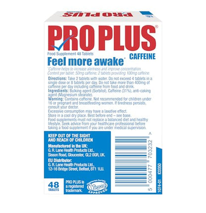 PRO PLUS 48 tablets - Caffeine Tablets - Sugar Free PRO PLUSBuy Supplements Australia