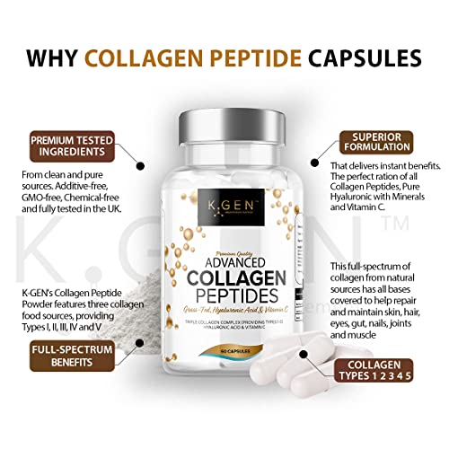 Pure Collagen Supplements Capsules Grass Fed Advanced Multi Collagen Peptides K GEN rejuvenation nutritionBuy Supplements Australia