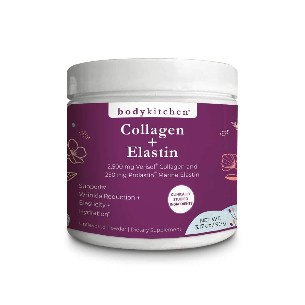 Body Kitchen Collagen + 250 mg Elastin – Supports Skin Hydration, Elasticity & Healthy Aging, Unflavored Powder (30 Servings) Body Kitchen buy supplements Au