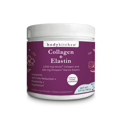 Body Kitchen Collagen + 250 mg Elastin – Supports Skin Hydration, Elasticity & Healthy Aging, Unflavored Powder (30 Servings) Body Kitchen buy supplements Au