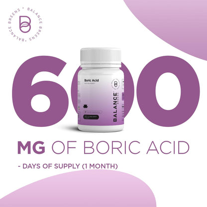 Boric Acid Suppositories for Women 600 mg - 30 Vaginal Use Capsules - ph Balance Pills, Odor Control BalancebreensBuy Supplements Australia
