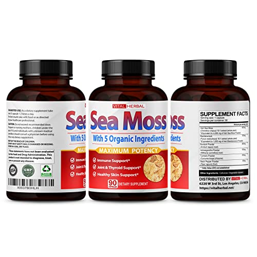 VITAL HERBAL Irish Sea Moss Capsules Equivalent to 5450mg - Maximum Potency VITAL HERBALBuy Supplements Australia
