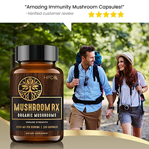 HPD Rx Mushroom Rx Organic Mushroom Extract Blend Max Immunity Dose, Lion’s Mane HPD RxBuy Supplements Australia