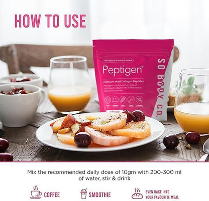 SoBodyCo Premium Collagen Supplement, Unique 5 Types of Collagen Powder, 300000mg, Collagen Peptides, Collagen So Body CoBuy Supplements Australia