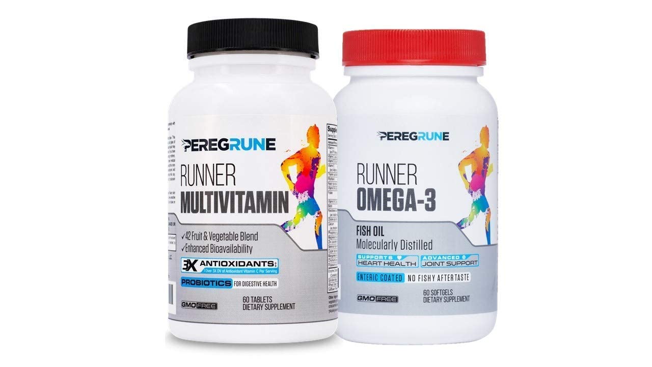 PEREGRUNE Runner Multivitamin & Omega 3 Bundle (1 Month Supply) | Antioxidants for Health & Recovery | Vitamin B Complex for Endurance, Energy, VO2 Max | Joints & Heart: 1,000mg Fish Oil PEREGRUNEBuy Supplements Australia