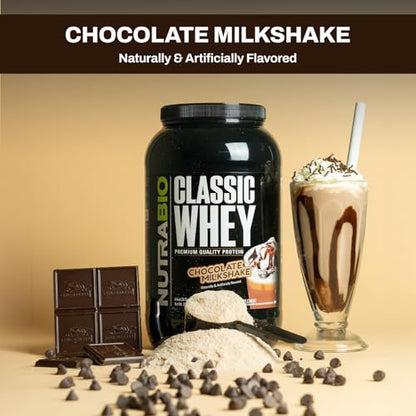 NutraBio Classic Whey Protein Powder- 25G of Protein Per Scoop - No Fillers, Artificial NutraBioBuy Supplements Australia