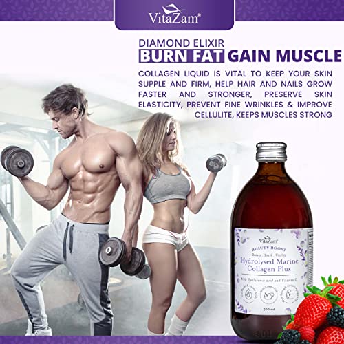Diamond Elixir Marine Liquid Collagen Type 1 & 3 Hydrolysed Collagen Peptides 10000mg VitaZamBuy Supplements Australia