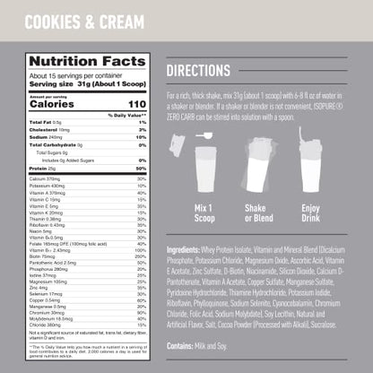 Isopure Protein Powder, Zero Carb Whey Isolate, Gluten Free, Lactose Free, 25g Protein IsopureBuy Supplements Australia